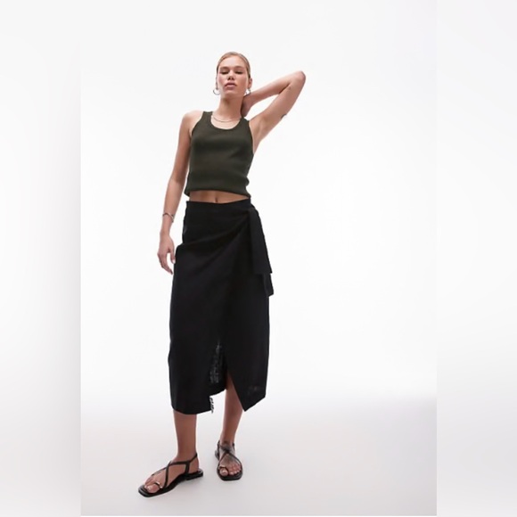 Mango Dresses & Skirts - Mango Linen Wrap Skirt